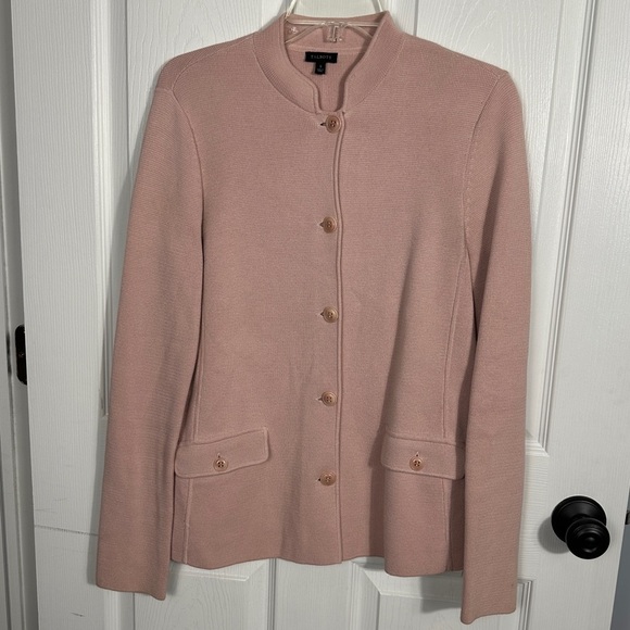 Talbots size small blush colored button up sweater, cotton/rayon, spring, layer - Picture 1 of 11